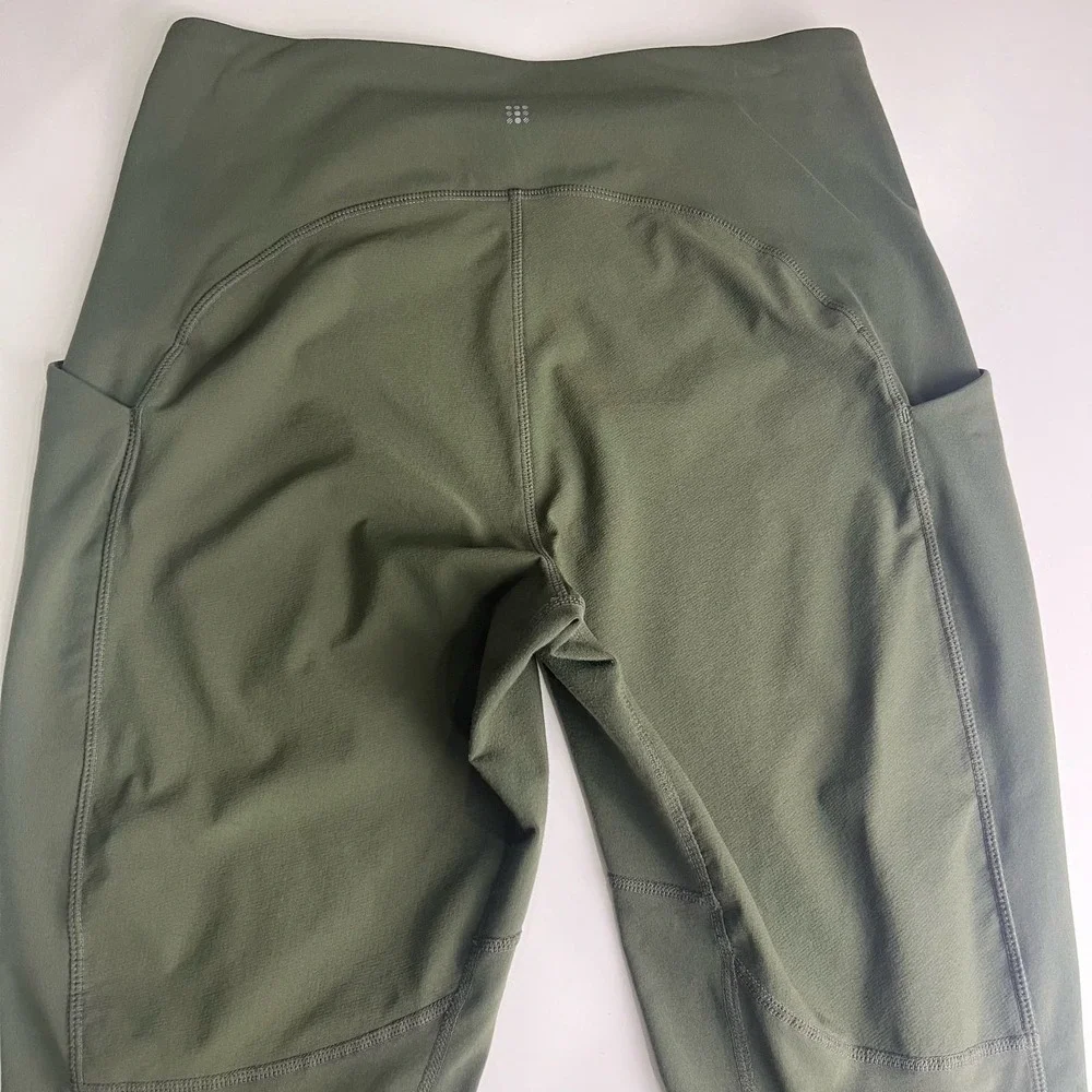 Title Nine Sylvan Hybrid Hiking Tights Leggings Pants Size Medium Olive Green - Picture 6 of 16